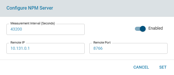 QoS NPM Server Configuration