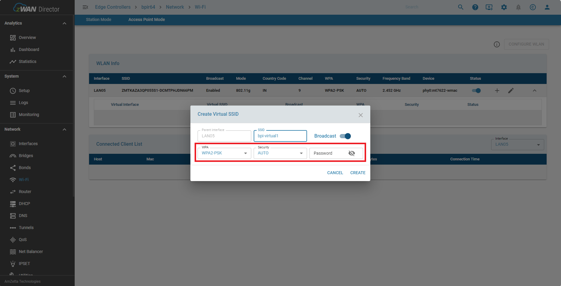Multiple SSID creation