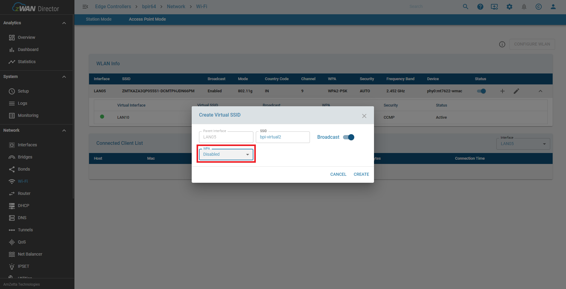 Multiple SSID creation
