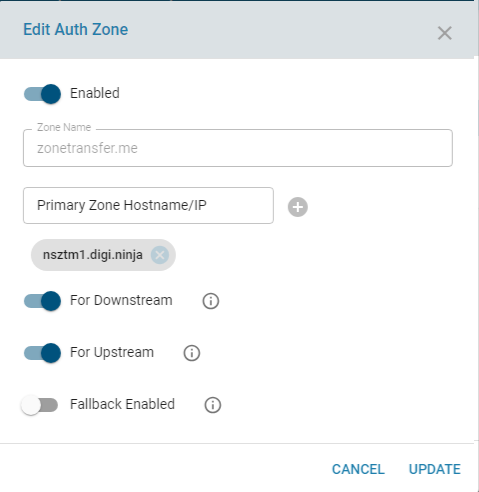 Edit DNS Auth Zone