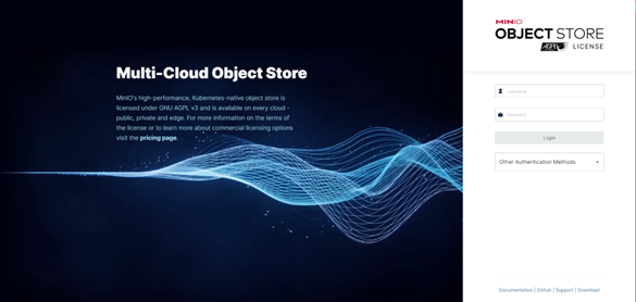 MinIO Object Store Login