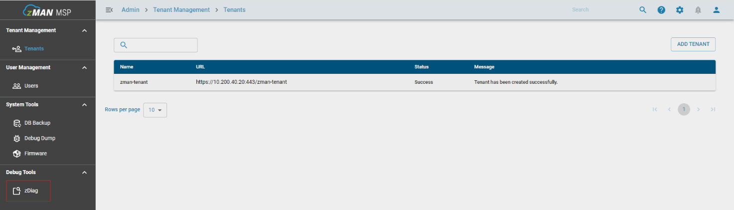 zMan MSP Tenant Management