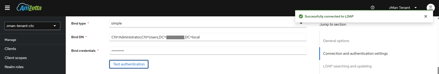 LDAP Bind Authentication