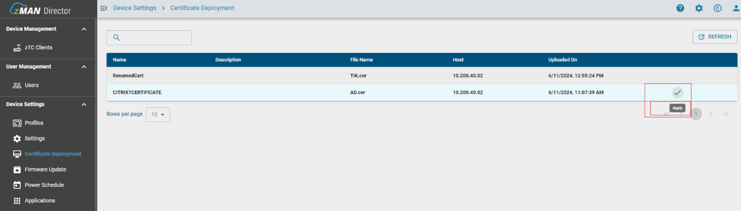 Certificate Deployment