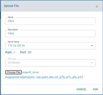 Upload Certificate File