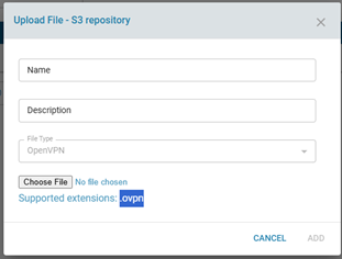 Upload OpenVPN File
