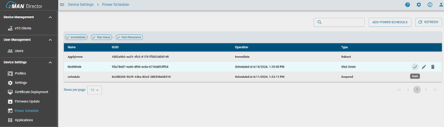 Power Schedule