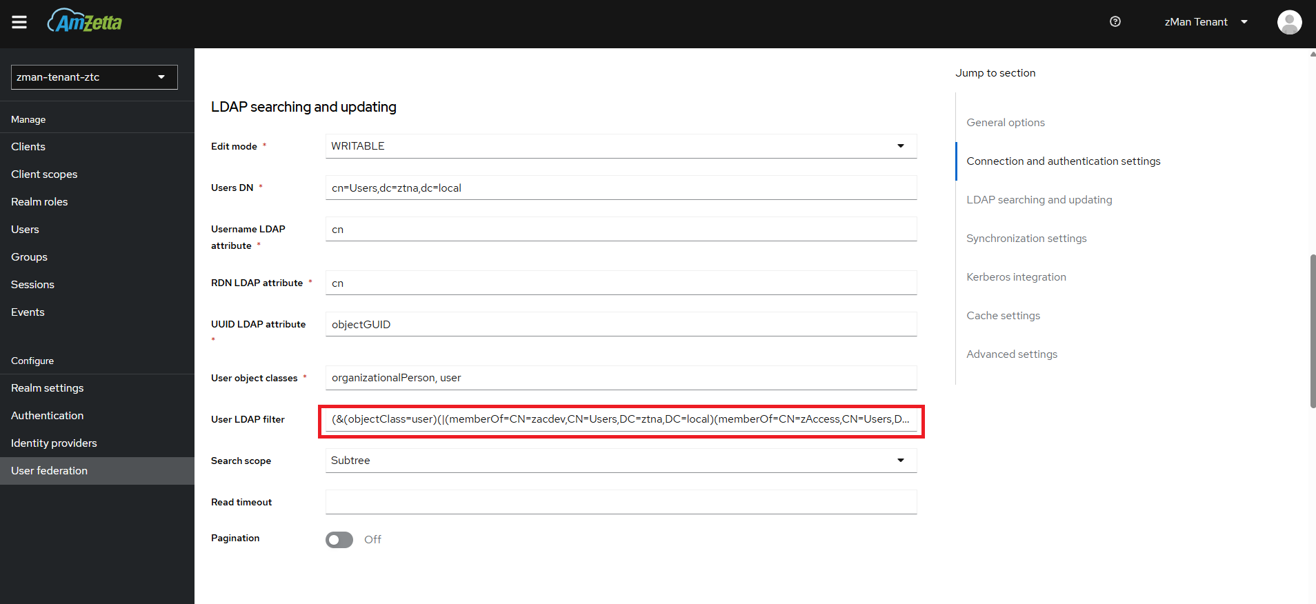 Multiple group LDAP configuration