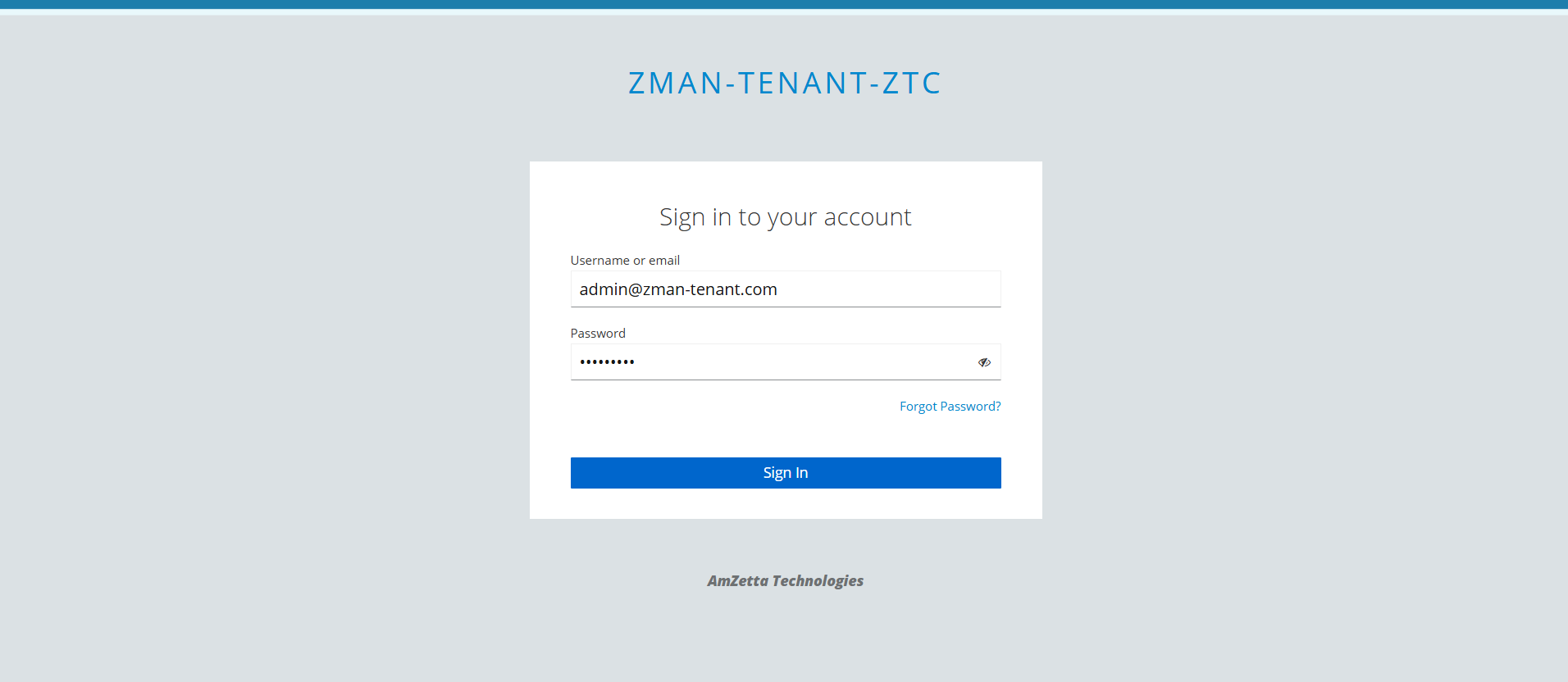 zID login page