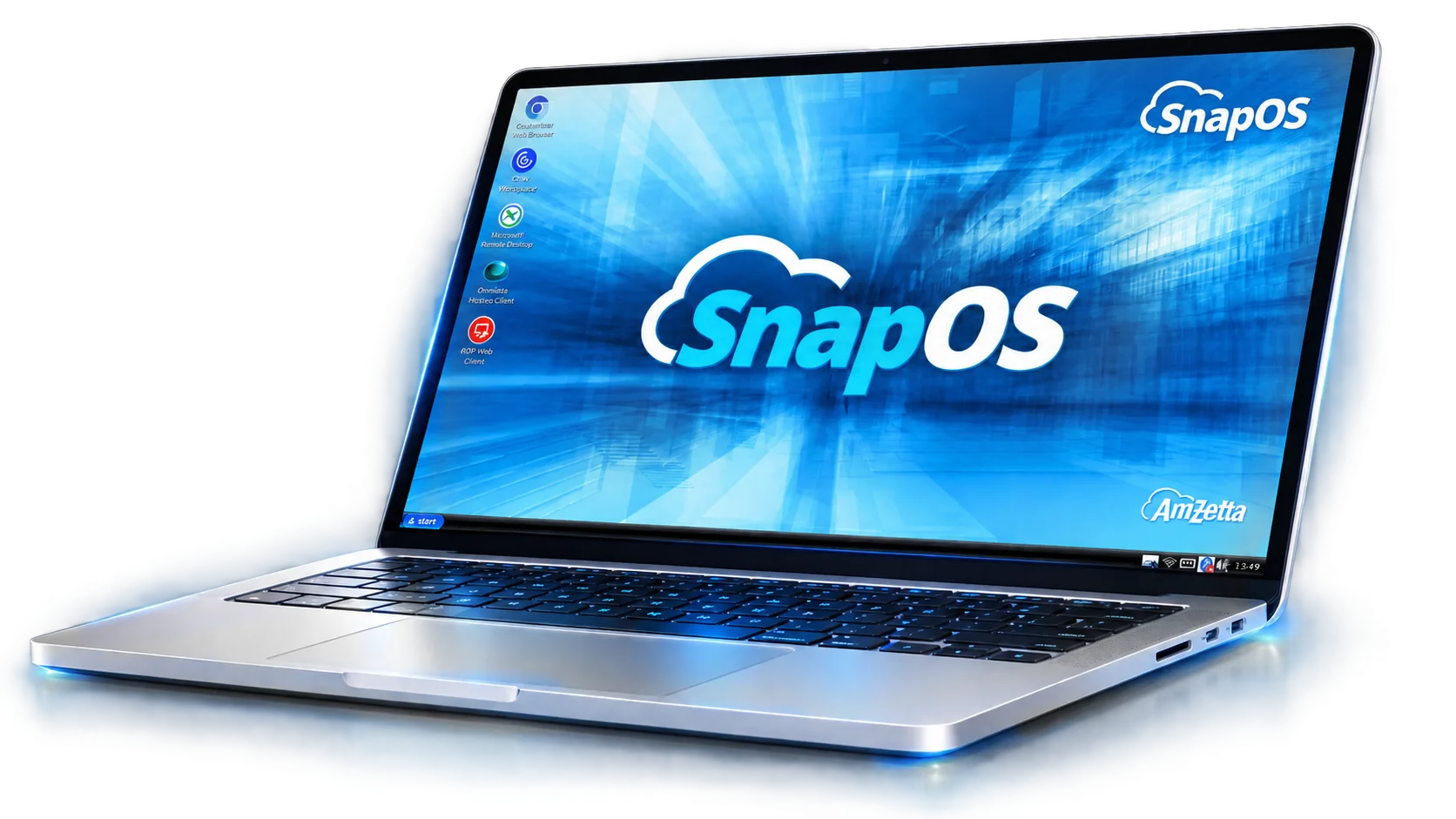 Laptop running SnapOS